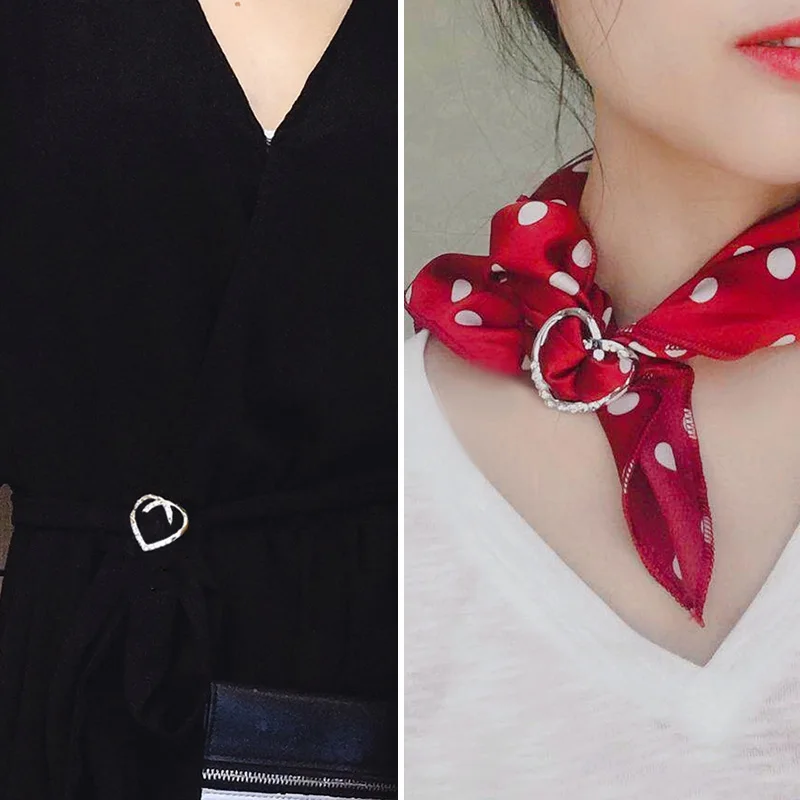 Women Geometric Brooch Clothes Corner Knot Button Ring Shirt Hem T-shirt Scarf Buckle Clothes Decoration Accessories