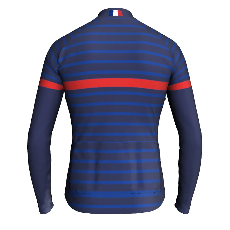 France Men Women Long Cycling Motocross Jersey Shirt Downhil Mountain Bike Coat Sport Clothes Ropa MTB Blue Fashion Energy Shirt