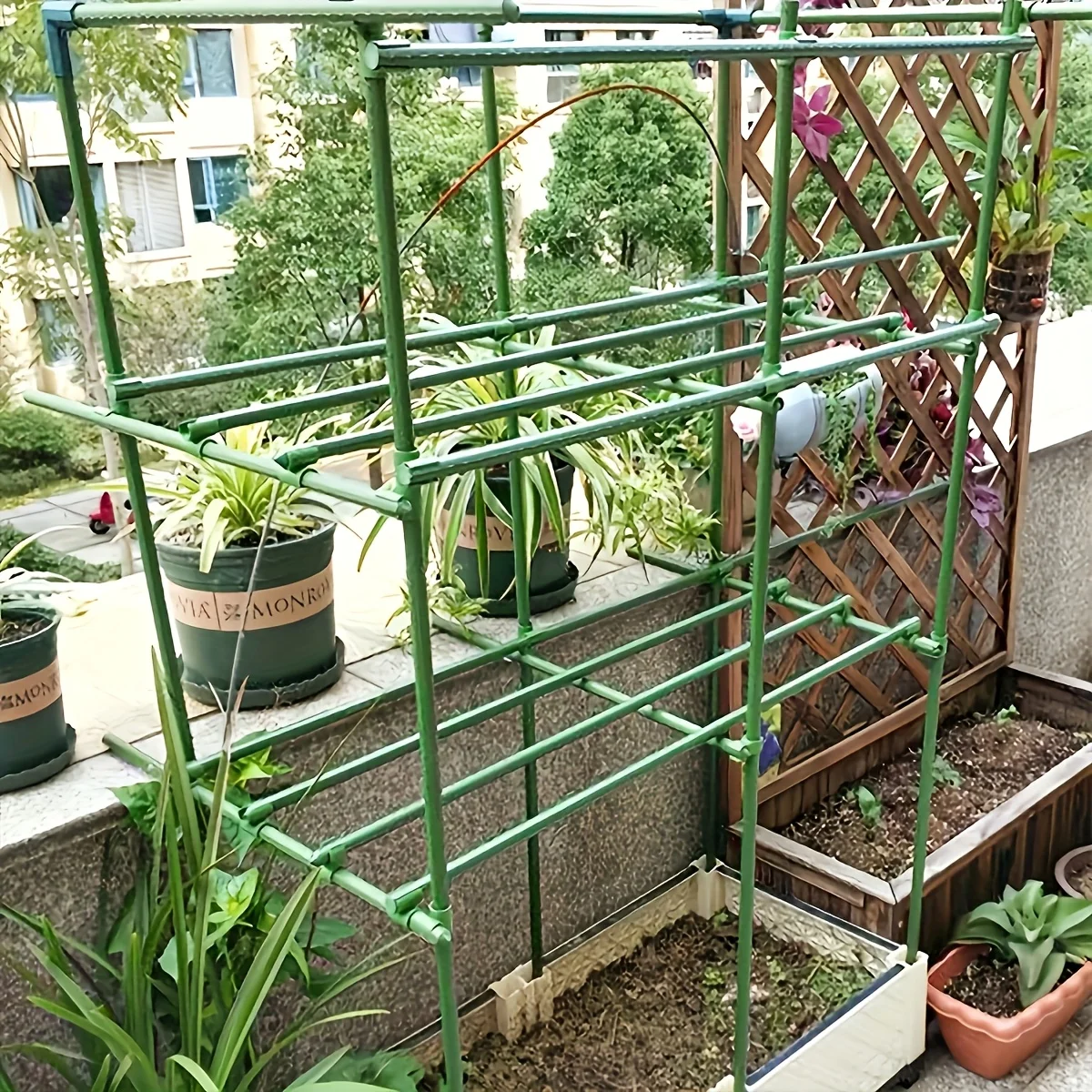 21 piece and 36 piece sets of durable climbing plant garden stakes - suitable for vine support poles - essential   H0983JFH