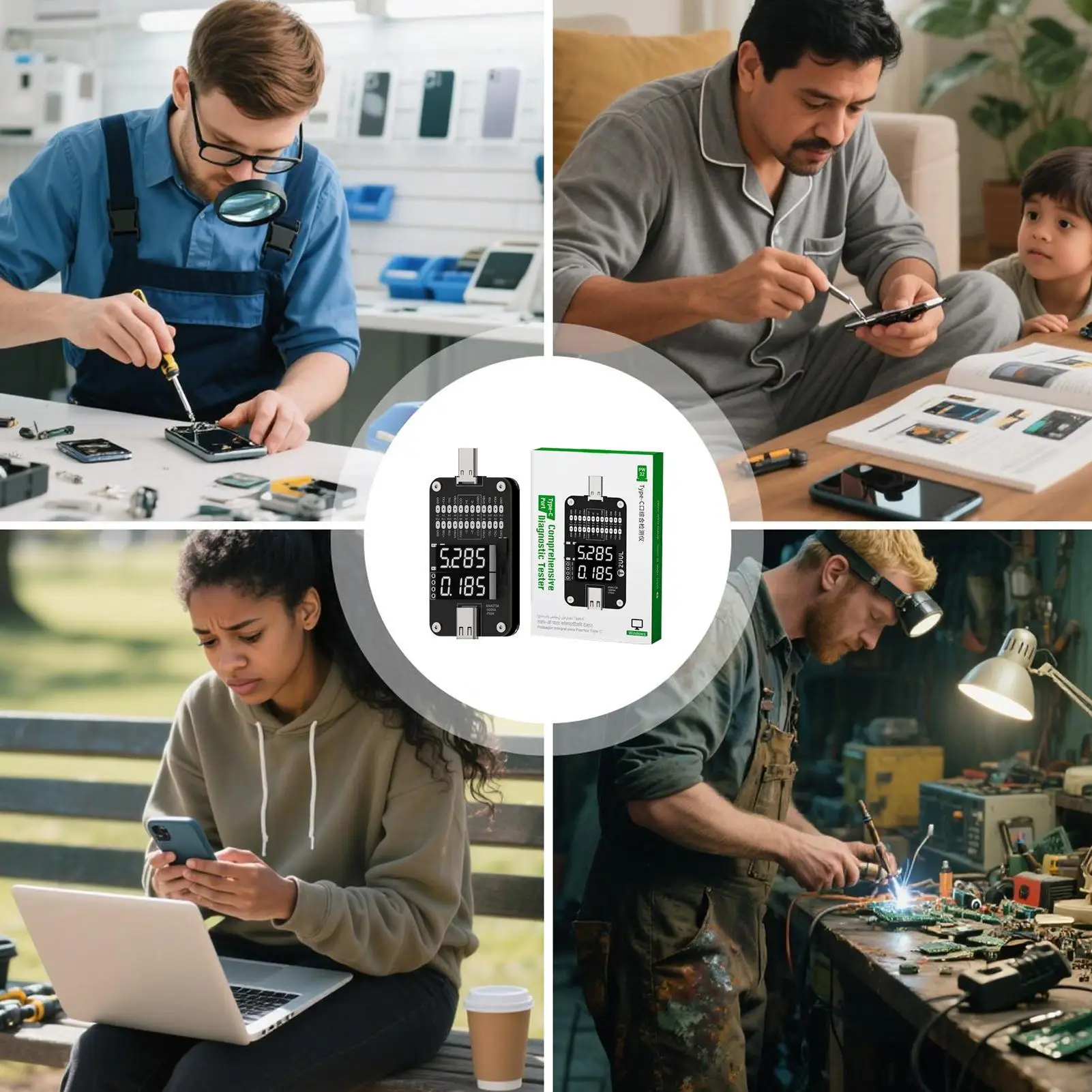 

Type-C Current Voltage Monitor Current Checker Type-C Port Real-time Digital Multimeter For Fault Location Tablet Electrician