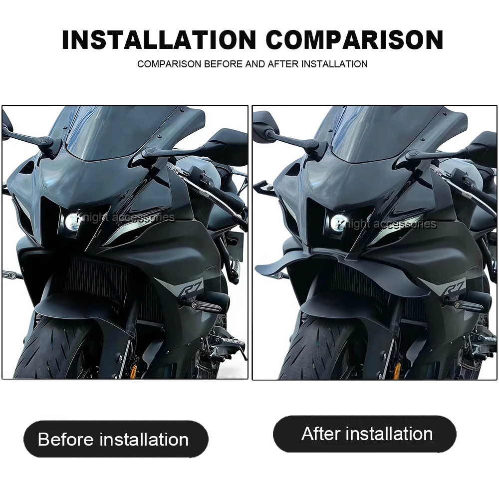 For YZF-R7 YZF R7 2022-2024 2025 Motorcycle Front Fairing Winglets Aerodynamic Wing Shell Cover Protection Guards Kit
