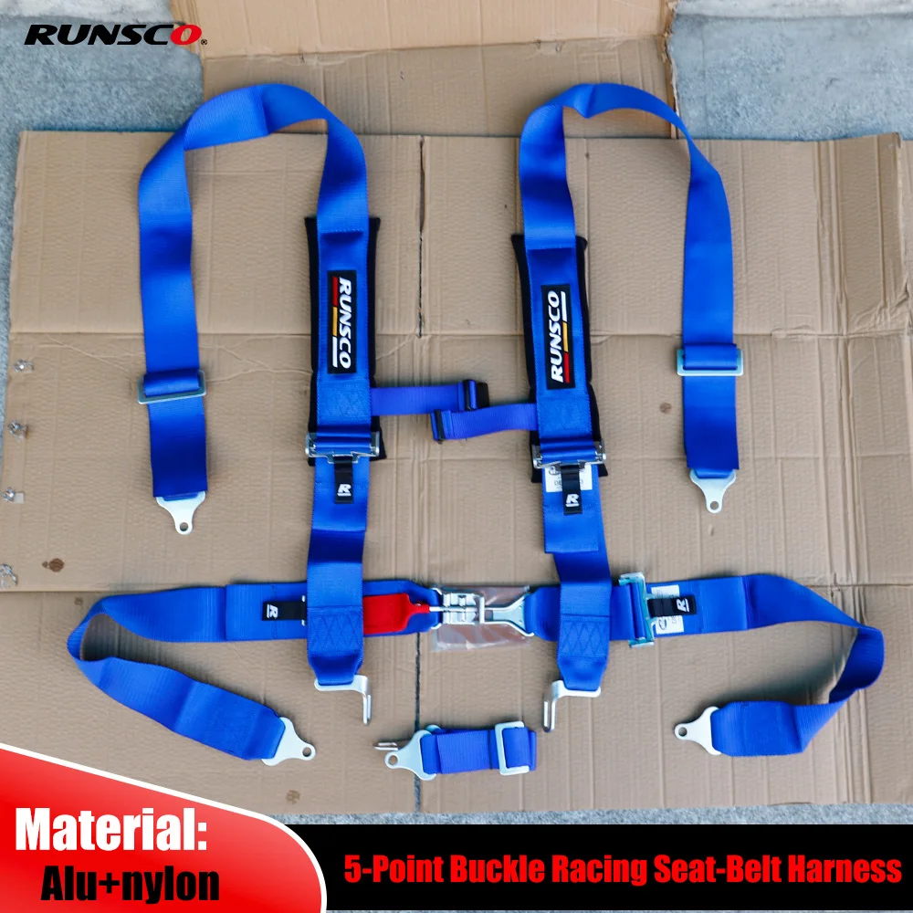 

Universal Racing Harness Seat Belt 5 Point Fixing Mounting Quick Release Nylon Car Safety Racing Seat Belt 3Inch