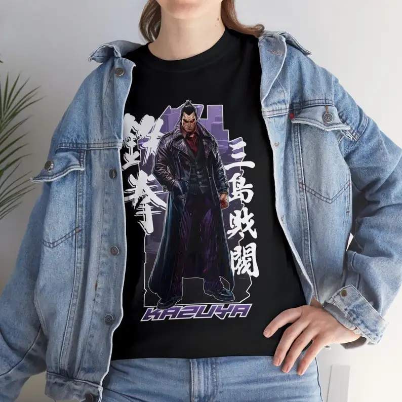 TEKKEN Kazuya Mishima Anime T Shirt | Men's Tekken Game Tee | Gaming Streetwear Graphic T-Shirt Stylish Japanese Shirt