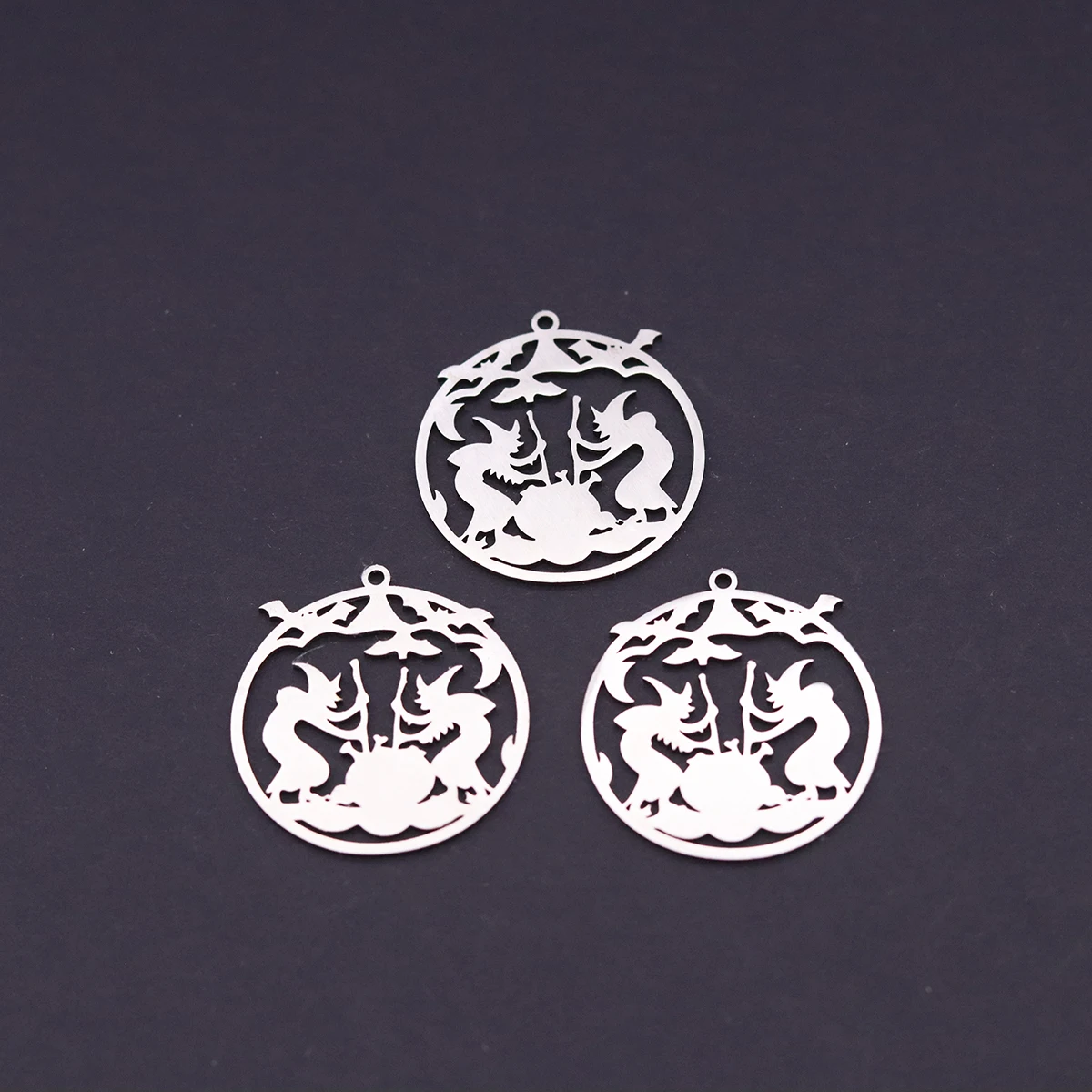 3pcs Witch Bat Charm For Jewelry Making Stainless Steel Halloween Pendants For Necklace Earrings DIY Supplies Craft Accessories