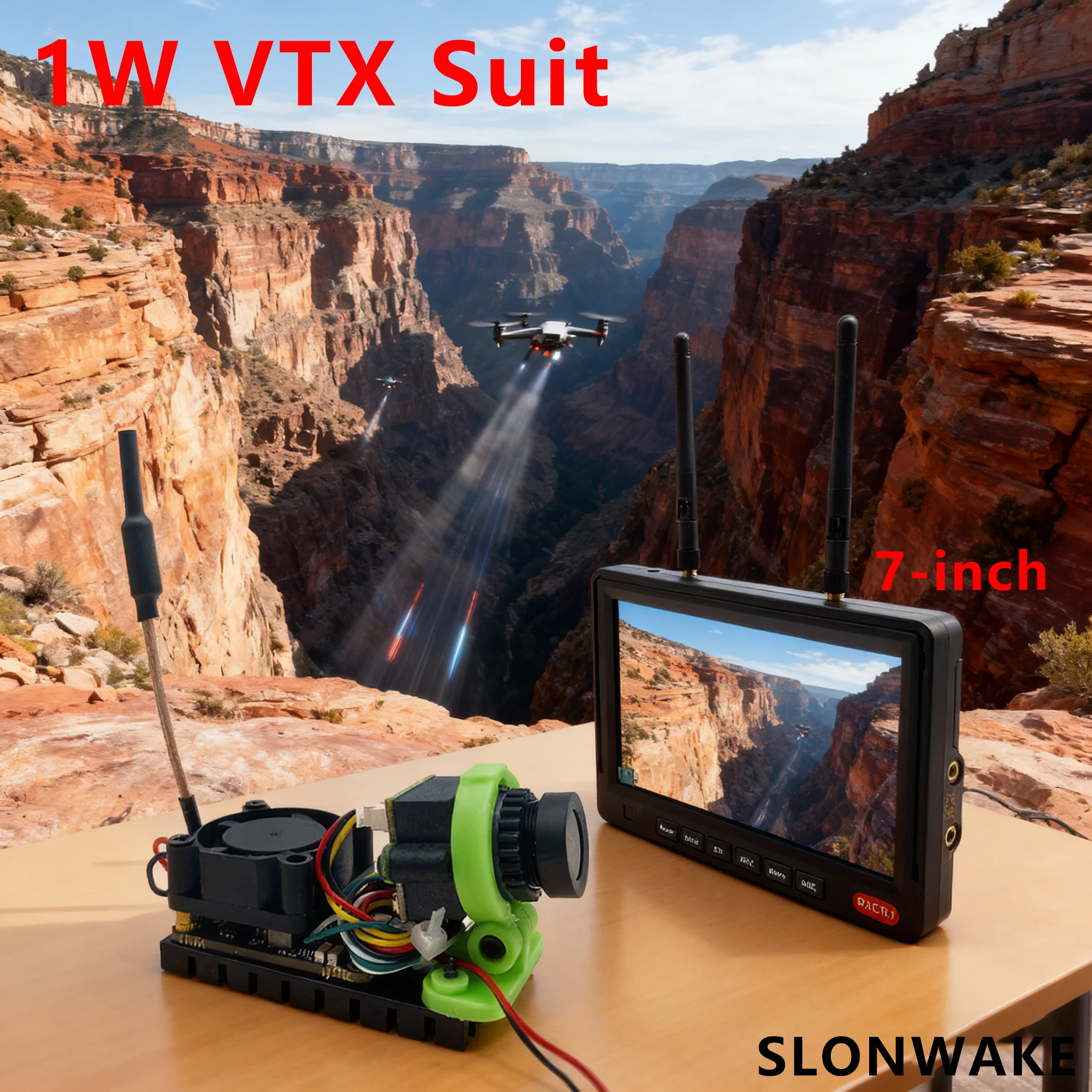SLONWAKE 5.8G 1W VTX Camera CMOS 1000TVL Image Transmission Adjustable 7