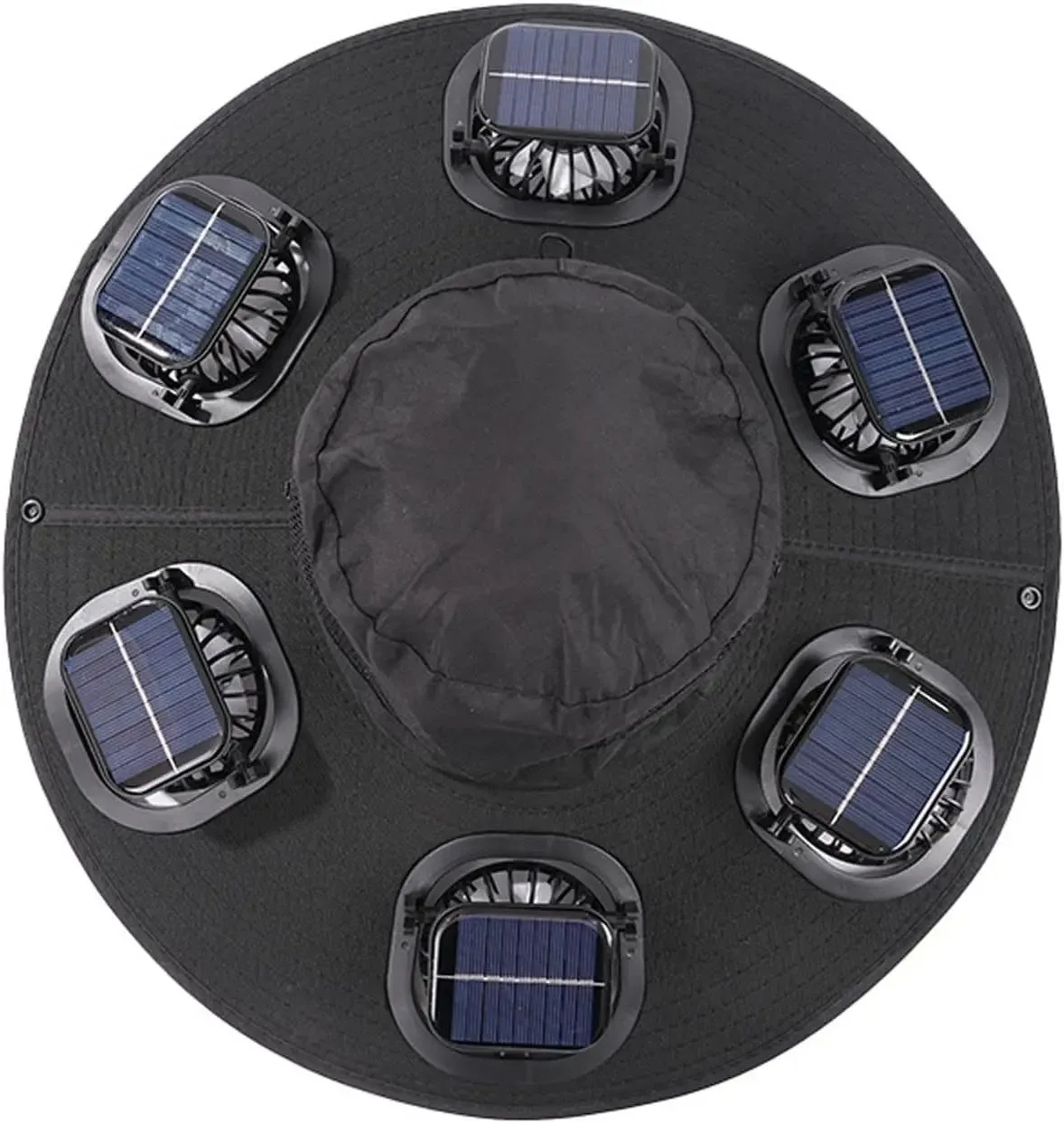Hot 6 Fans Solar Fan Hat Breathable UV Protection Wide Brim Sun Cap Summer Fan Visor Cap for Men Outdoor Hiking Camping Fishing
