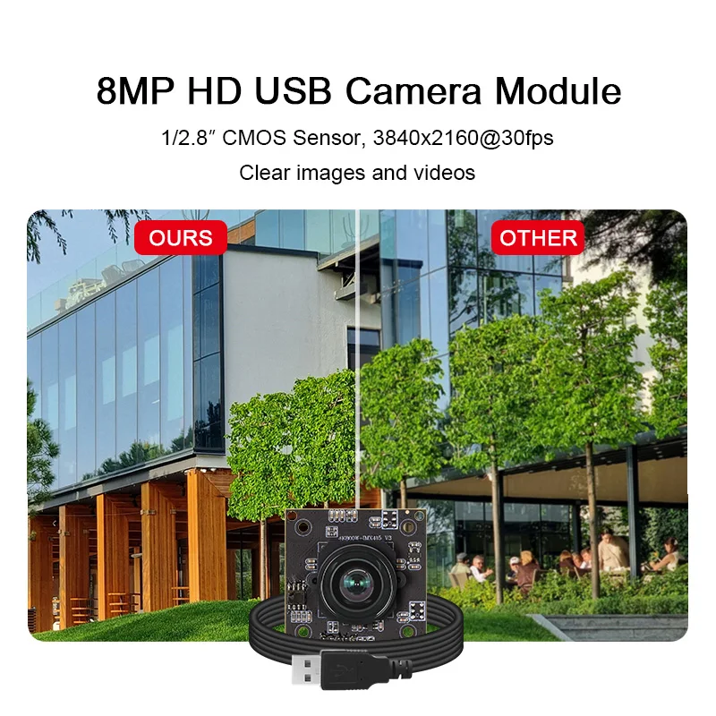 Imx415 38mm 4K 8MP 6mm 55degree Distortionless 3840x2160 30fps Video Conference Mini HD USB Camera Module