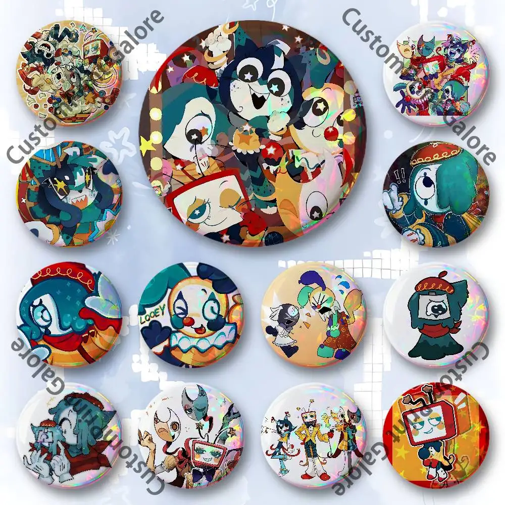 

S-Show-T-Time D-Dandys Customizable Badge Tinplate Brooch Laser Film Lapel Pin for Decoration Party Small Gifts