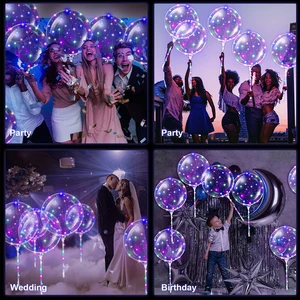 Tasfiye LED ışık Up Bobo balon, balon, baloncuk, ışık, İp, ve çubuklar, Dekorasyon partisi, Düğün, Yılbaşı gecesi, 10 Adet 12-En çok satan, balolar-floresan - №10