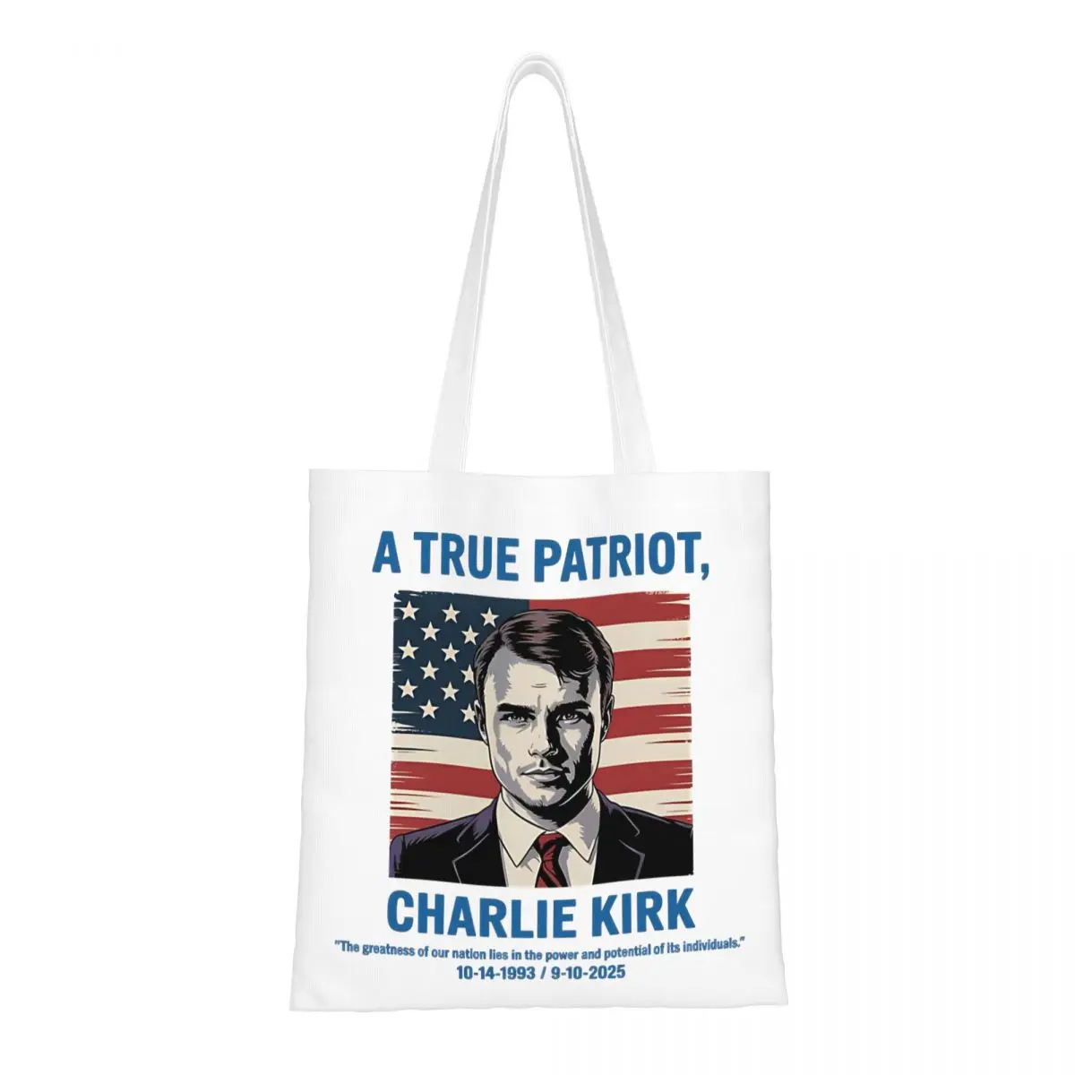 

Женские и мужские сумки Charlie Kirk A True Patriot, холщовая сумка для покупок для студенческих сумок
