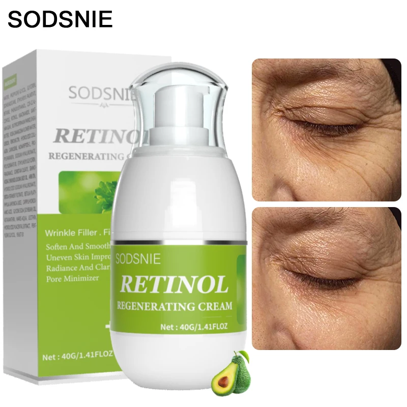 Retinol Face Cream Moisturizing Collagen Cream Anti-Wrinkle Aging Moisturizing Shrink Pores Whitening Smooth Skin 40g