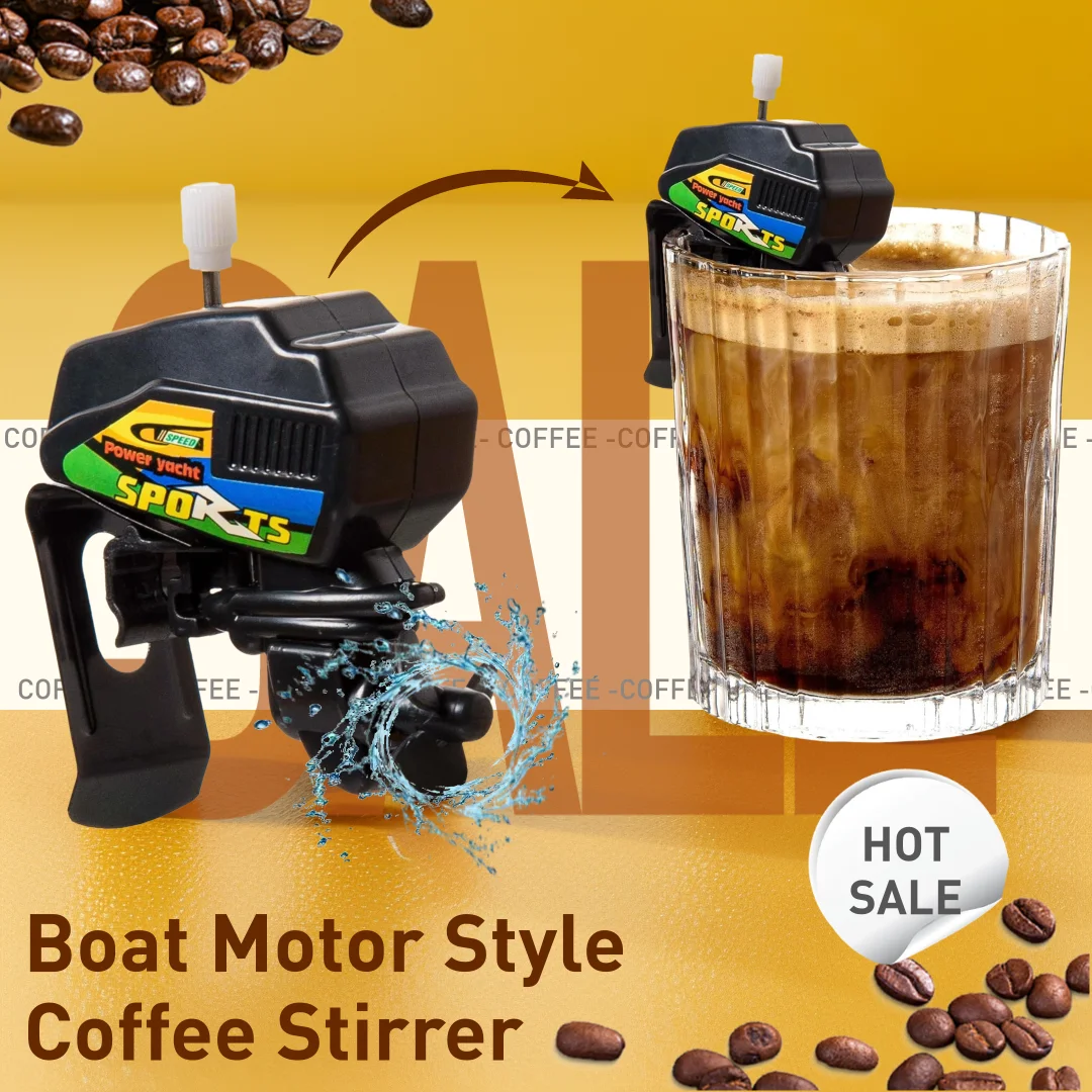 Boat Motor Style Coffee Stirrer Stainless Steel Clips Can Hold Cups Unique Gadgets For Make Coffee Time More Fun