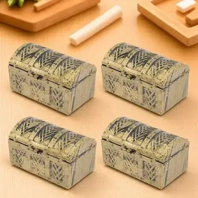

4 Pcs Pirate Chest Party Boxes Coin Vintage Style Small Treasure Cardboard Prop