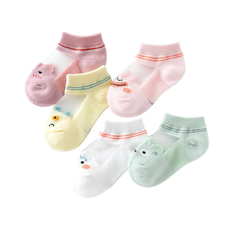 5 pairs 0-3-5-12 years old children\'s socks all genders Mesh Cotton Class A boys kids socks KS-2 socks for girls cartoon socks