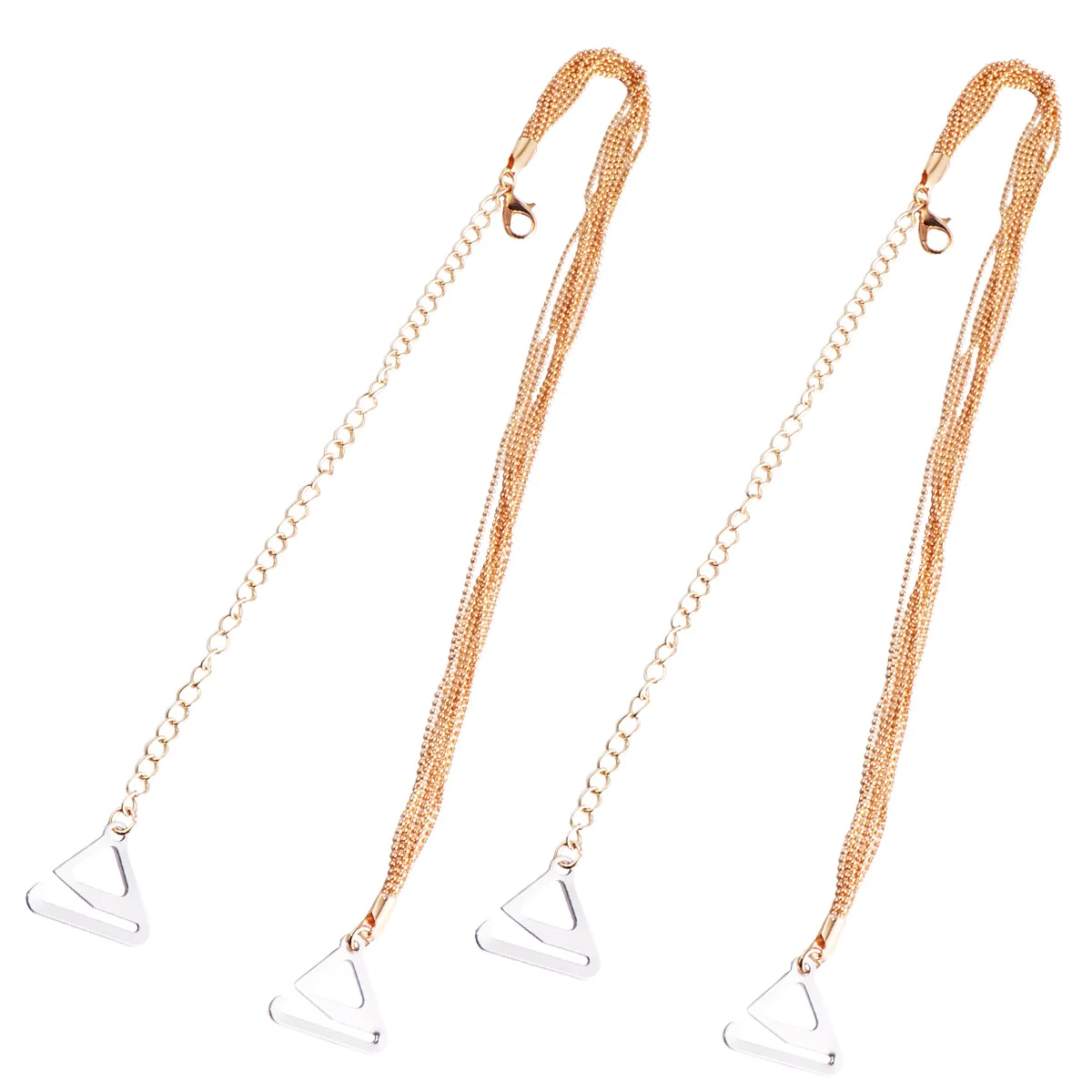 

2Pcs Bra Strap Metal Shoulder Girdle Adjustable Non-Slip Buckle Underwear Strap Tassel Shoulder Decoration Golden 2.2 Hook