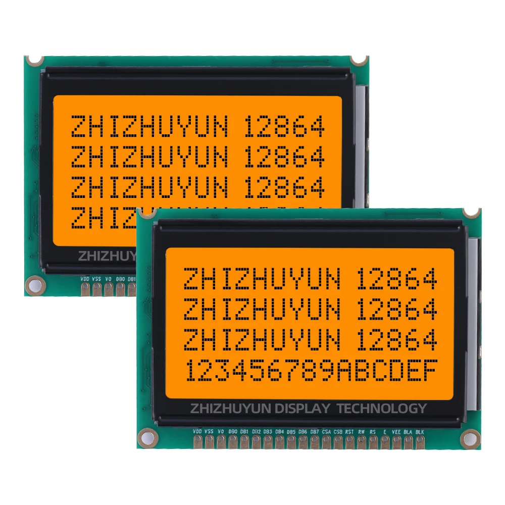 12864-d1 Grafik Punkt matrix LCD-Modul smaragdgrün hellgrün schwarz Zeichen lcm Modul ks0108 Bildschirm