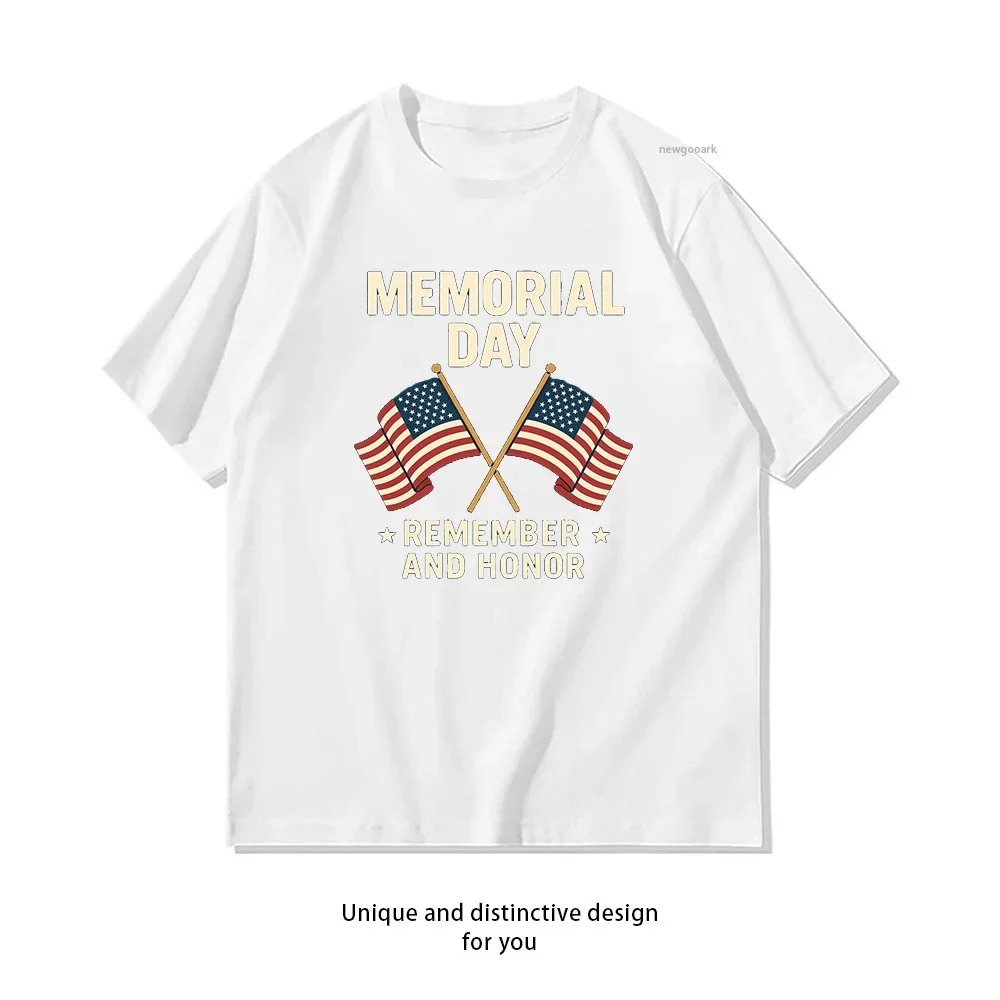 Memorial Day REMEMBER AND HONOR T-shirt Woman Man Summer Cotton Graphic T Shirts Adult fashion Casual Tops Ropa Hombre