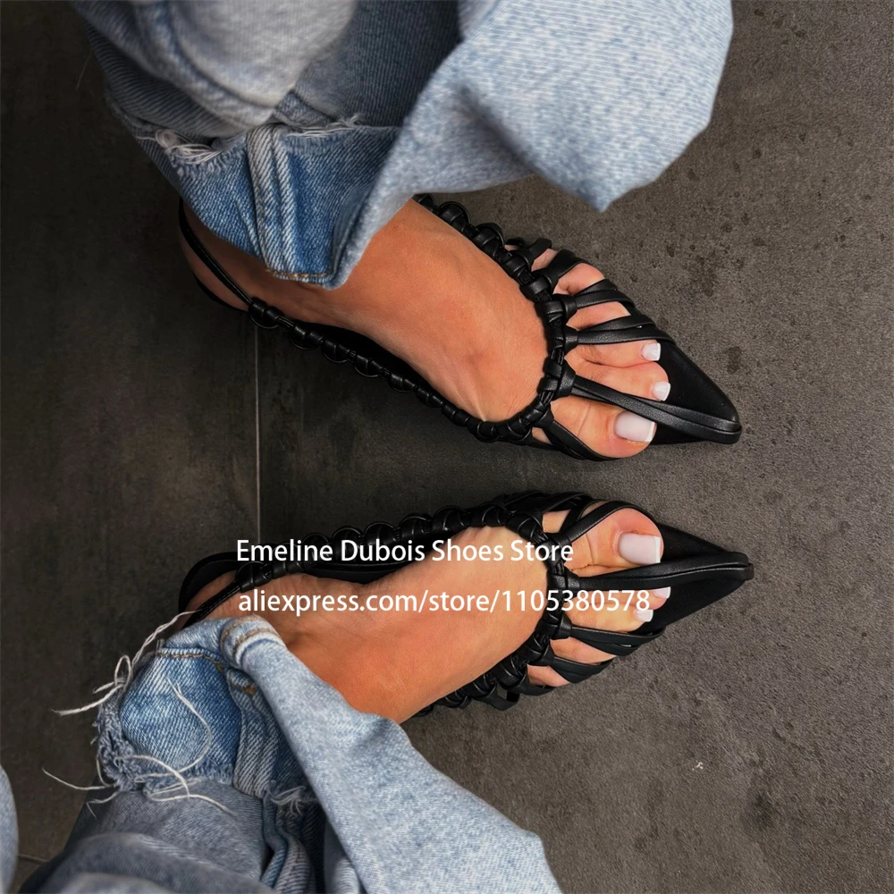 

Strappy Cut out High Heels Mules Ankle Wrap Pointed Toe Slip on Pumps Stilettos Heels Women Summer Shoes Party Casual Chic Wear