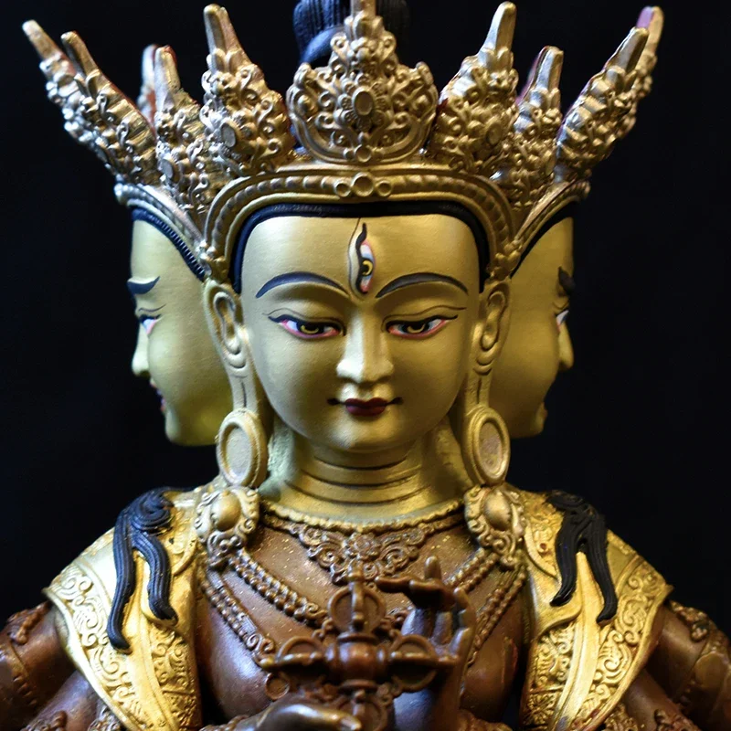 Xiangruige Zunsheng Buddha Mother Tibetan Buddha Statue Tantra Ornament Pure Copper Gilt Boutique Household