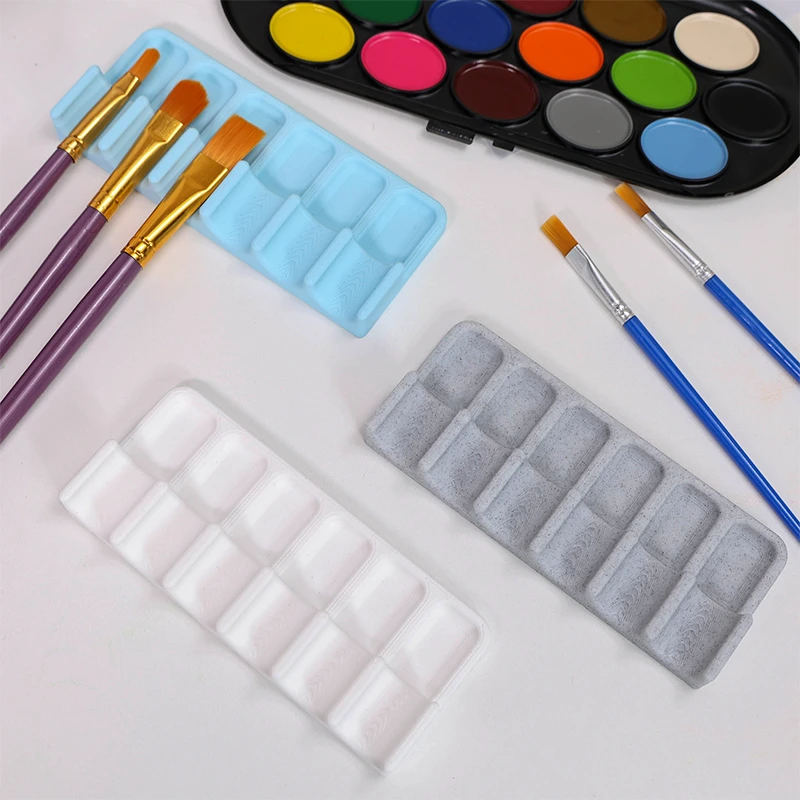 

Paint Brush Rest Holder 3D Printed 3/6 Slots Paintings Brushes Rests Drip Tray Pad for Watercolor Oil Acrylic Painting