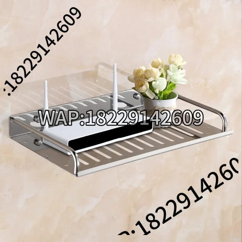 Living Room Stainless Steel TV Set-Top Box Wireless Router Box Wall Hanging Multi-Functional Shelf Bracket Storage Box