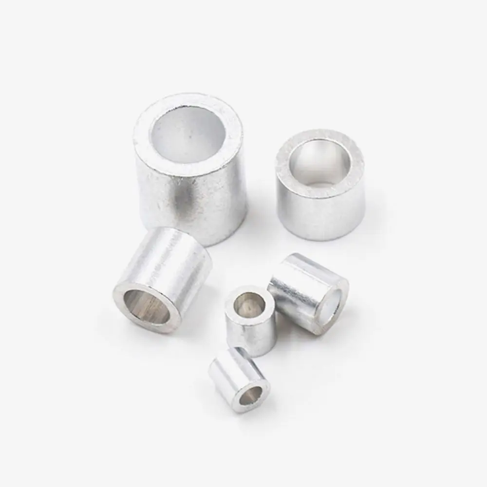 10-50Pcs Durable M1 to M12 Crimp Sleeve Round Single Hole Hardware Cable Clip Fixing Clip Aluminum Wire Ferrules Steel Wire Rope