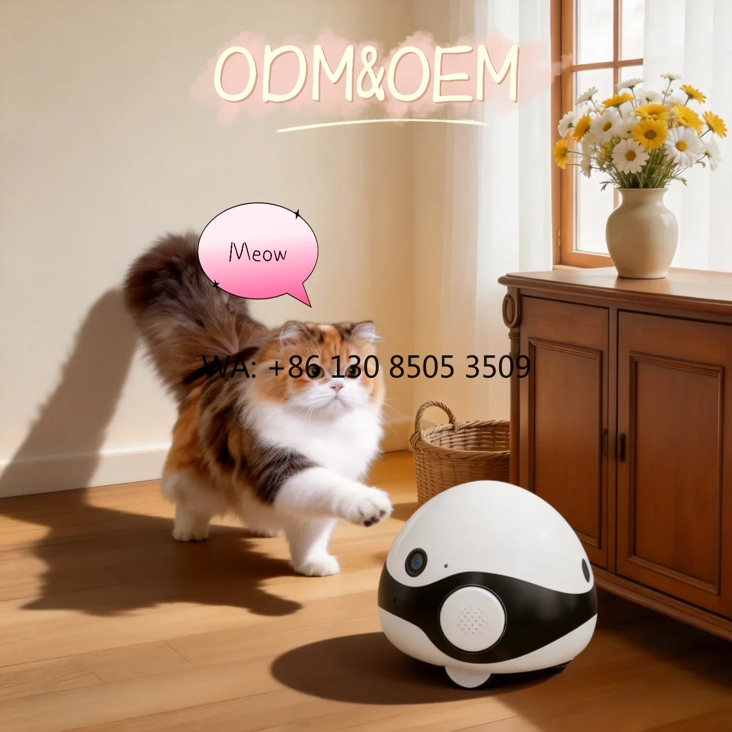

Pet Camera Robot Laser Smart APP Wireless 360 Move Remote Intelligent Control Interactive Robotic Dog & Cat Toy Two-Way Audio