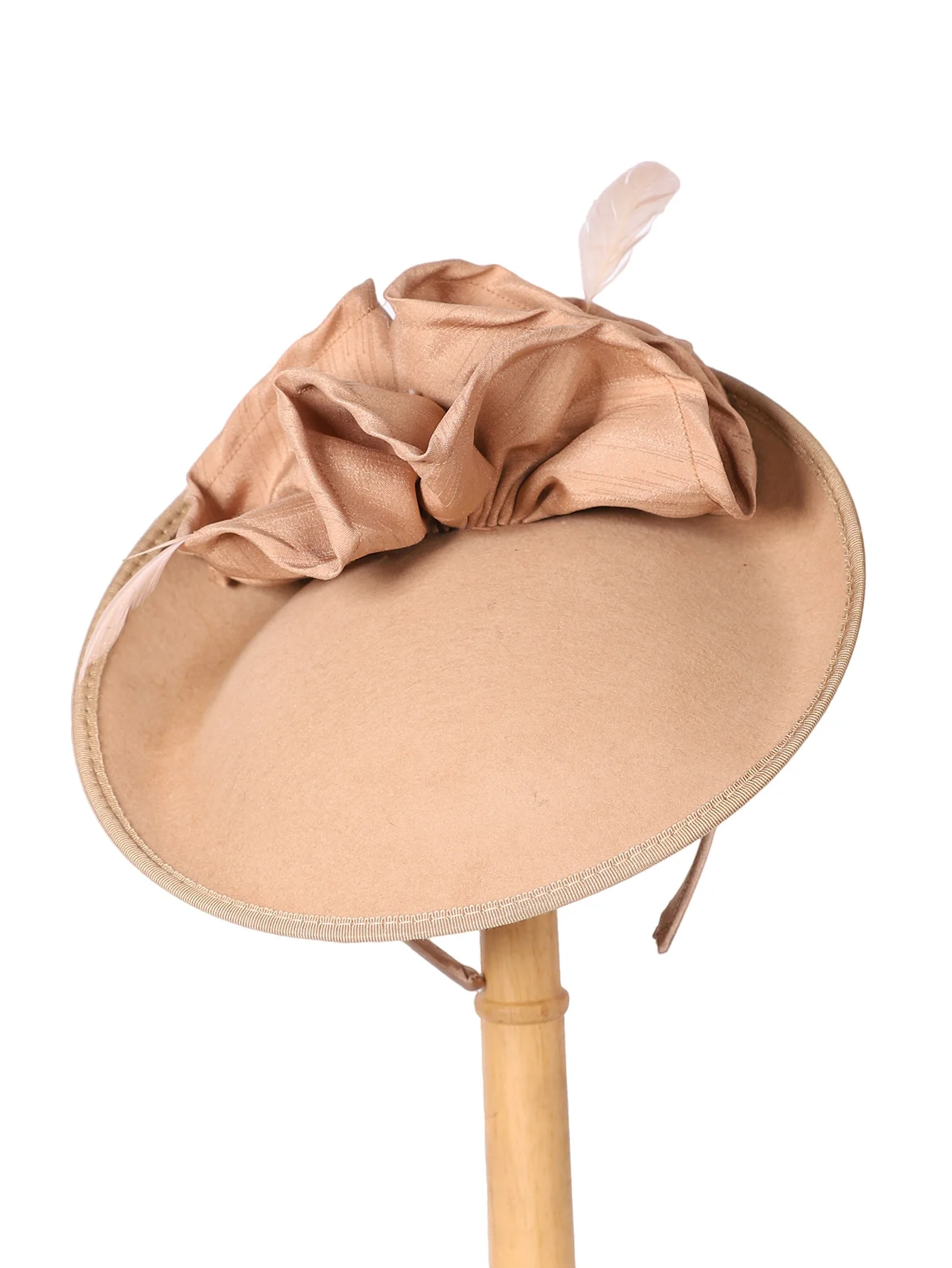 Cappelli britannici FS Fascinator da donna per chiesa 100% cappello portapillole in lana cappello da Derby da donna Vintage in feltro nero Fedora
