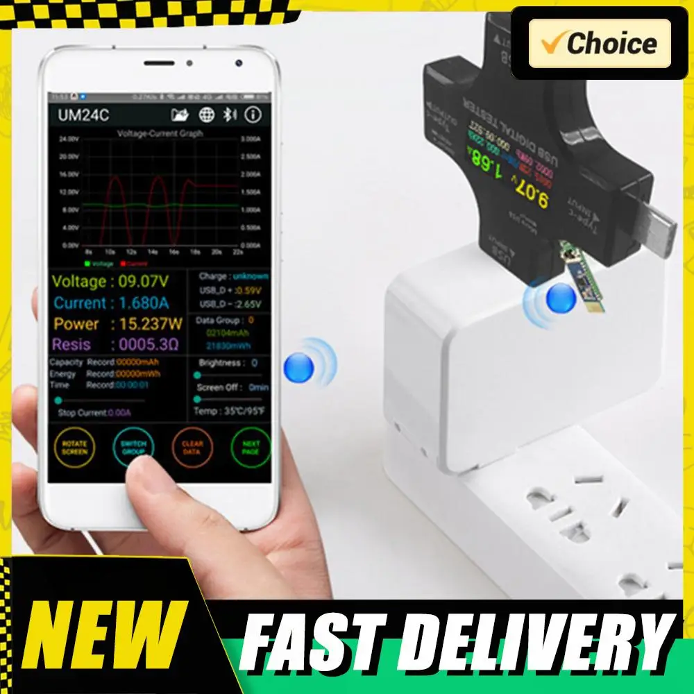 DC Digital Voltmeter Color Digital Display Voltage Current Meter Ammeter Detector Charger Indicator Voltage USB Current Tester