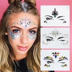 Kristall Gesicht Juwelen Tattoo Aufkleber Frauen Glitter Gesicht Körper Kunst Edelsteine Gypsy Festival Schmuck 3D Fashion Make Up Schönheit Aufkleber