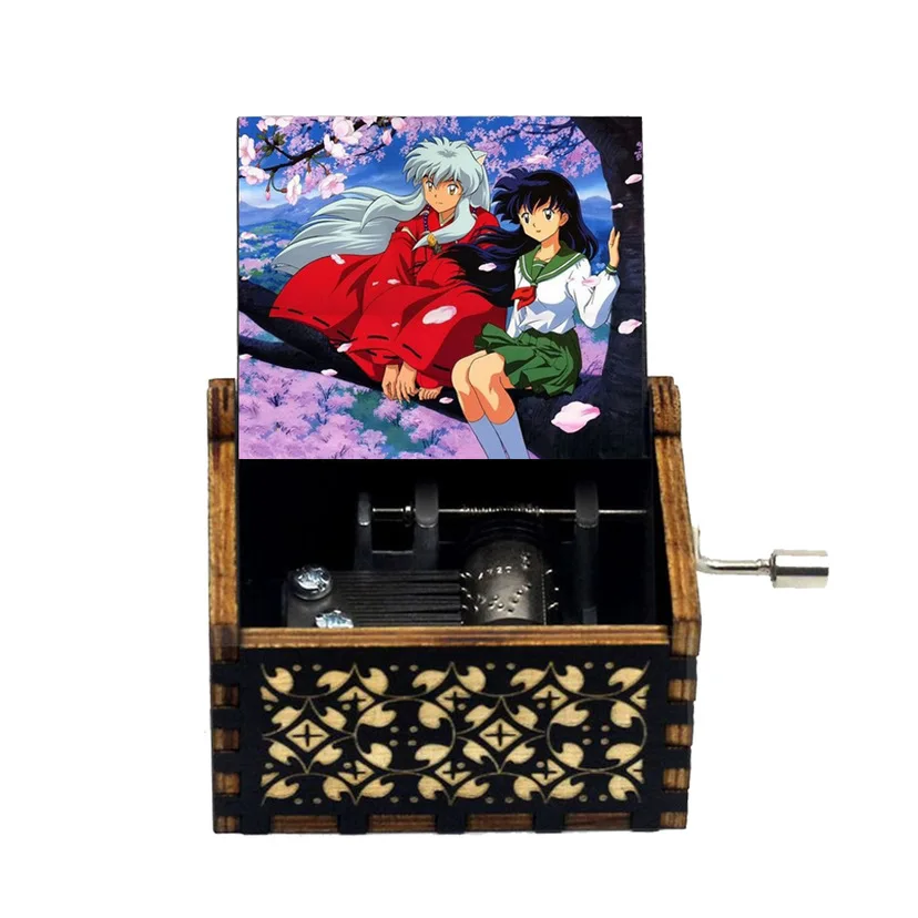 Anime InuYasha Zwarte Muziekdoos Melody To-love's-End muziekdoos Bureau Woondecoratie Verzamel geschenken