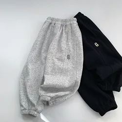 Children's Casual Pants for Spring 2025 New Styles for Boy and Girl Simple Letters Korean Version Versatile Sweatpants