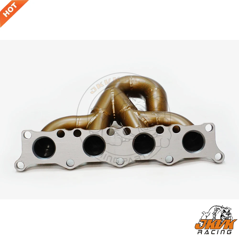 JKVK RACING Ceramic Coating High Quality SS304 3mm Steam Pipe Brushed Turbo Exhaust Manifold For A3 S3 8L 1.8T 20V 1996+