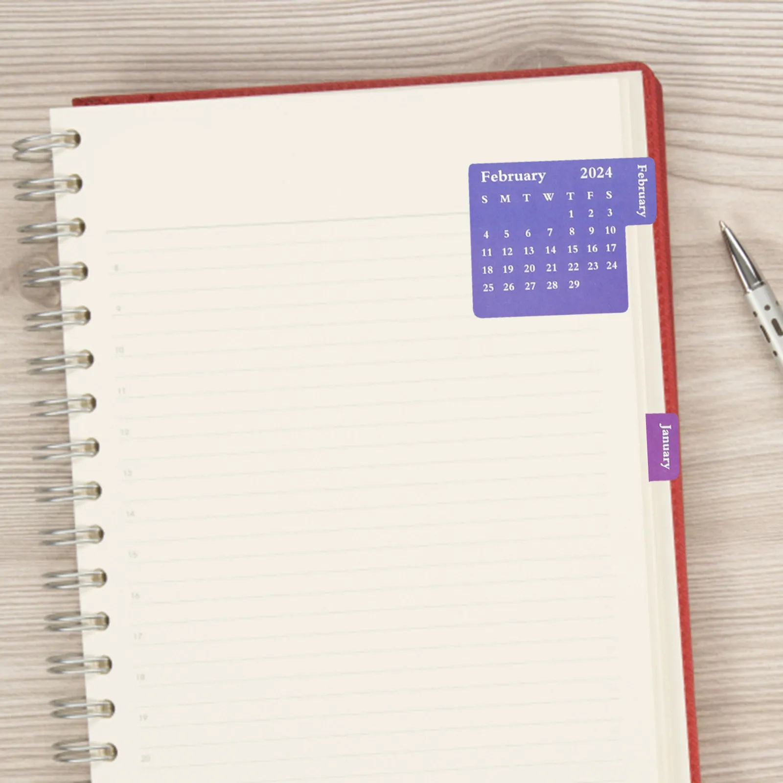 

12 Sheets DIY Calendar Stickers 2024 Monthly Index Tabs Sticky Page Markers for Notes Reading Progress Tracking Convenient