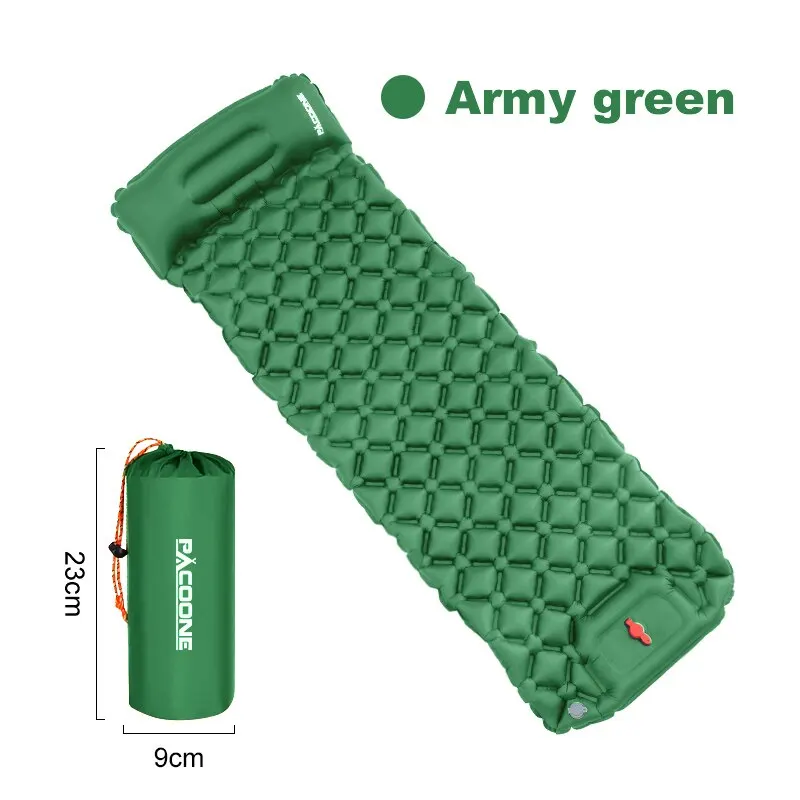 Outdoor-Camping aufblasbare Matratze Schlaf unterlage mit Kissen ultraleichte Luft matte in Inflator Pumpe Wandern gebaut