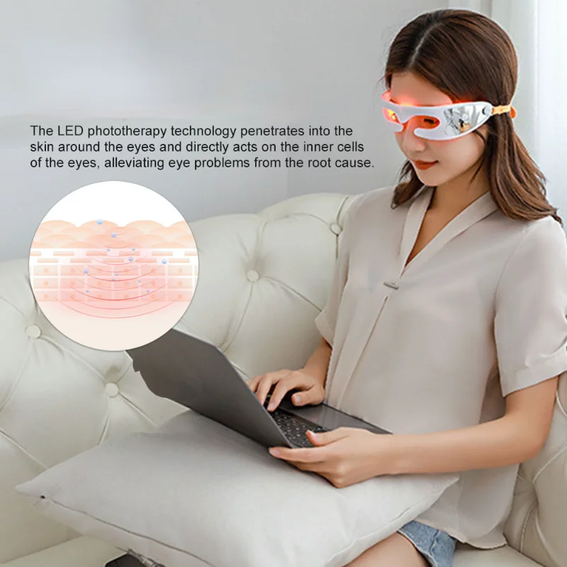 Recarregável LED Eye Massager, Anti Rugas, Anti Aging, Hot Care Massage, Phototherapy Beauty Tools