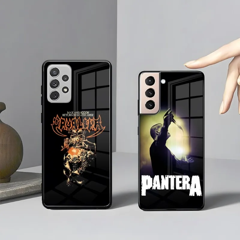 Pantera Ritual Metal Band Phone Case For Samsung S23 Pro Ultra S21 S30 S22 S20 S9 S10E Note 20 10 Plus Glass Design Back Cover