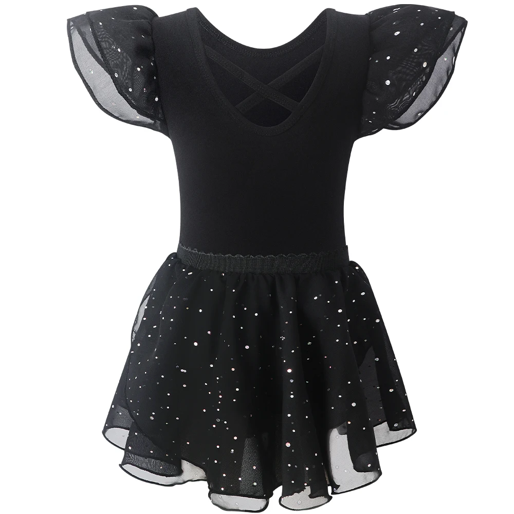 女の子バレエダンスレオタード取り外し可能なチュチュ幼児ダンスドレススカートバレリーナフリルスリーブコスチューム