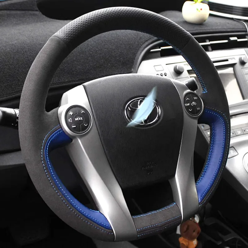Braid car Steering Cover for Toyota Prius c 2010-2018 Toyota Aqua full coverage Car Steering Wheel Cover Accessory