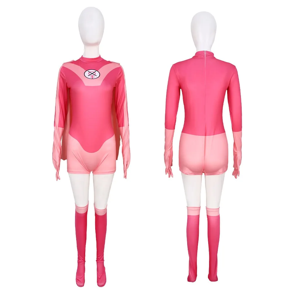 Halloween Invincible Cosplay Costume Zentai Bodysuit Mark Grayson Jumpsuit Atom Eve OmniMan Omni Man Suit Cape Adult Kids view 4