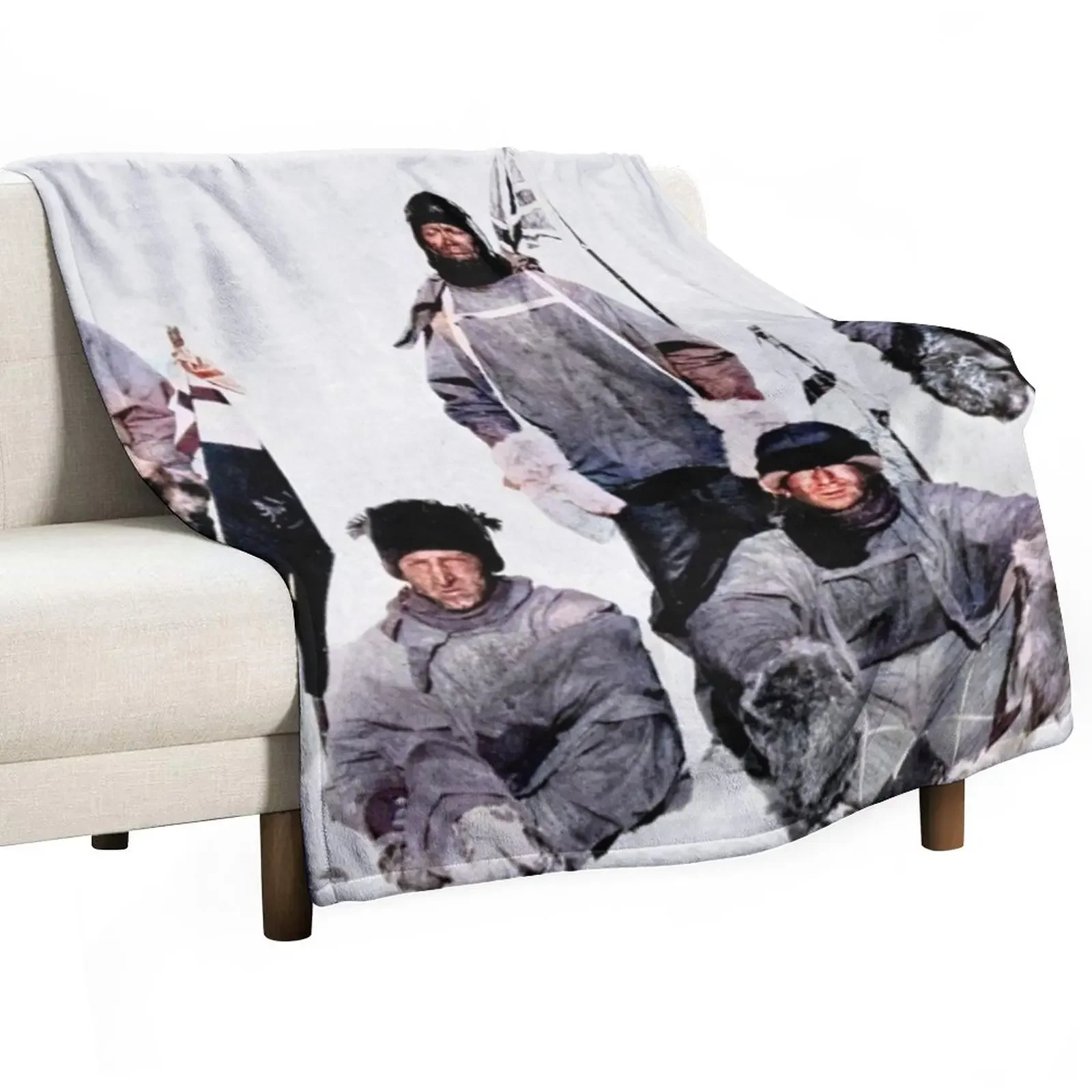 Scott's party at the South Pole 1912, Throw Blanket Soft Big For Decorative Sofa Soft Beds Blankets