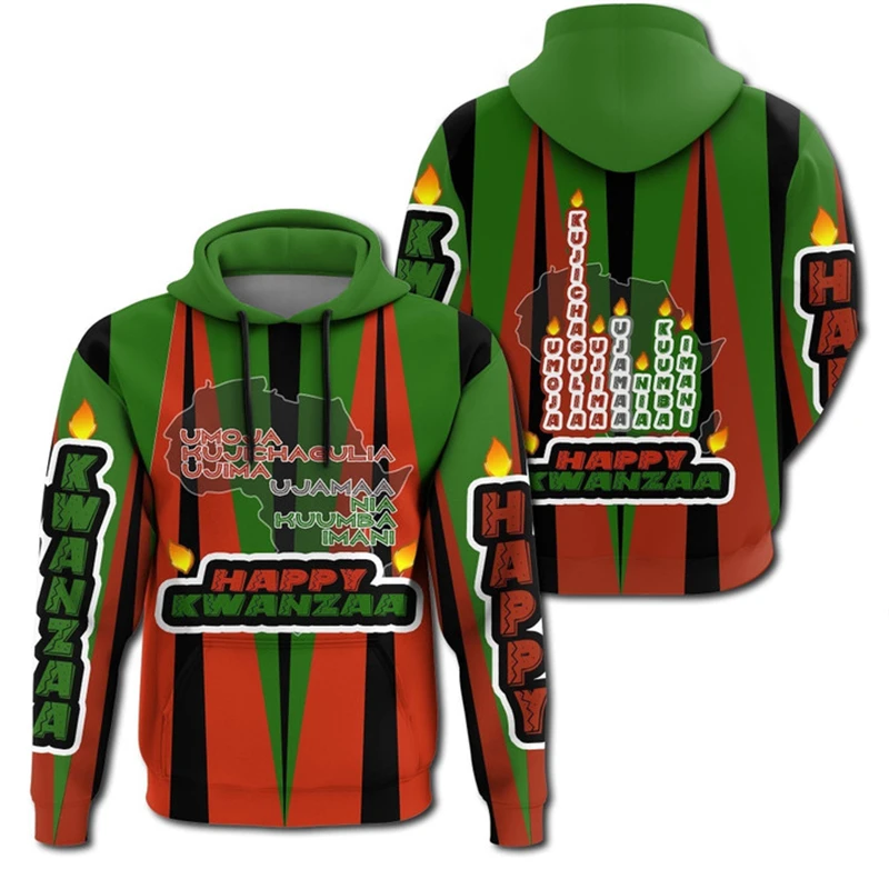 African Kwanzaa Hoodies 3D Print Fashion Ethnic Style Sweatshirt Men Women Y2k Harajuku Trending Fashion Men Clothes Pullover