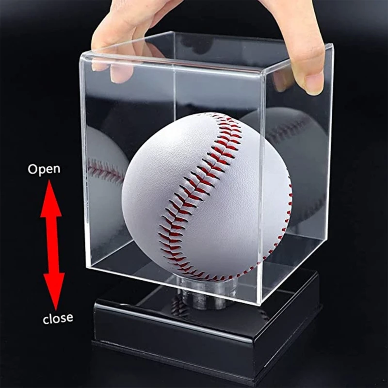 Clear Baseball Display Case Acrylic Waterproofs Cube Baseball Box Volleyball Display Protector Clear Cube Baseball Holder X5QF