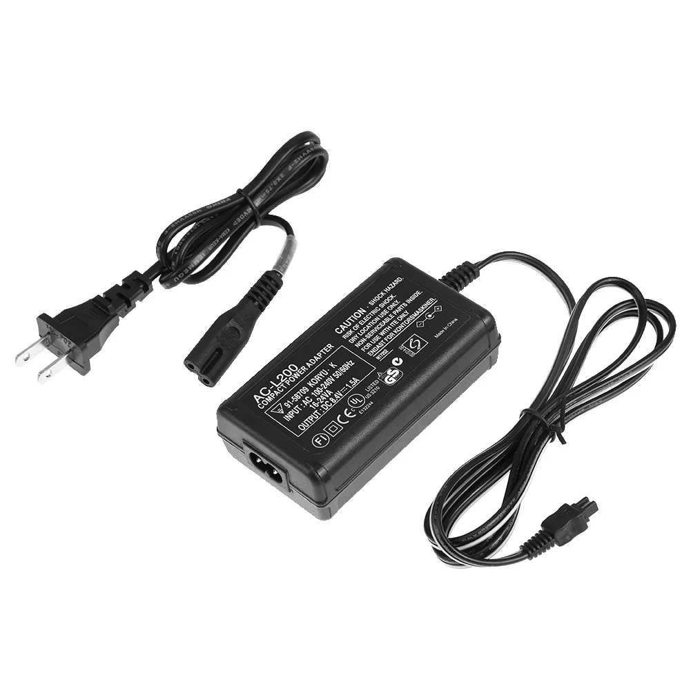 Power Adapter Charger Professional Power Supply AC Adapter with LED Indicator for Sony AC-L200 L25B DSLR Camera