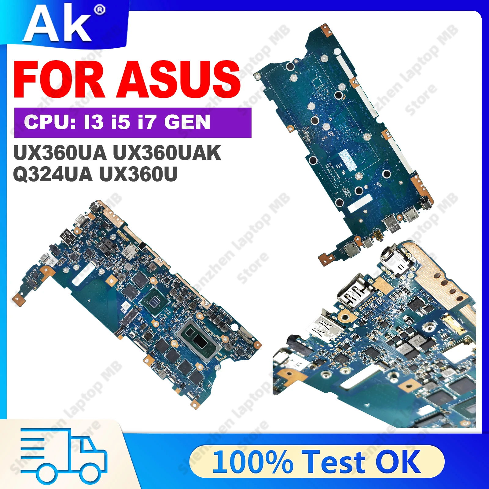 UX461FN Laptop Motherboard For ASUS UX461F UX46UN TP461UA TP461UN Mainboard With I3-8145U I5-8265U I7-8565U CPU 100% Tests OK