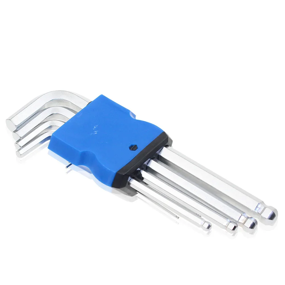 Inch Allen Wrench Set Hex Ball Head Portable Bicycle Repair Hand Tools Screwdriver Tip 1/16 To 3/8 L Shape Short Arm Tool