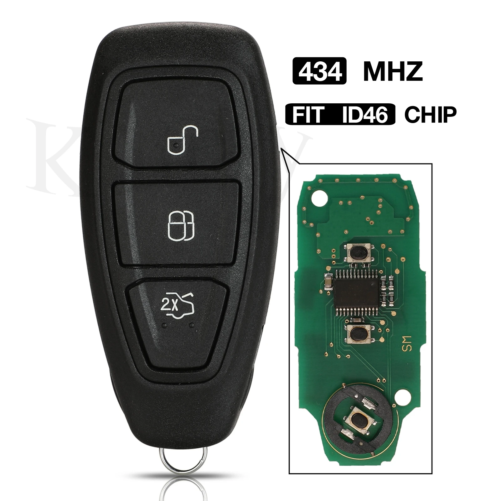 

Смарт-ключ Kutery без ключа с 3 кнопками 434 МГц ID83 для Ford FOCUS FIESTA KUGA C-Max Mondeo Kuga FCC ID: KR55WK4880