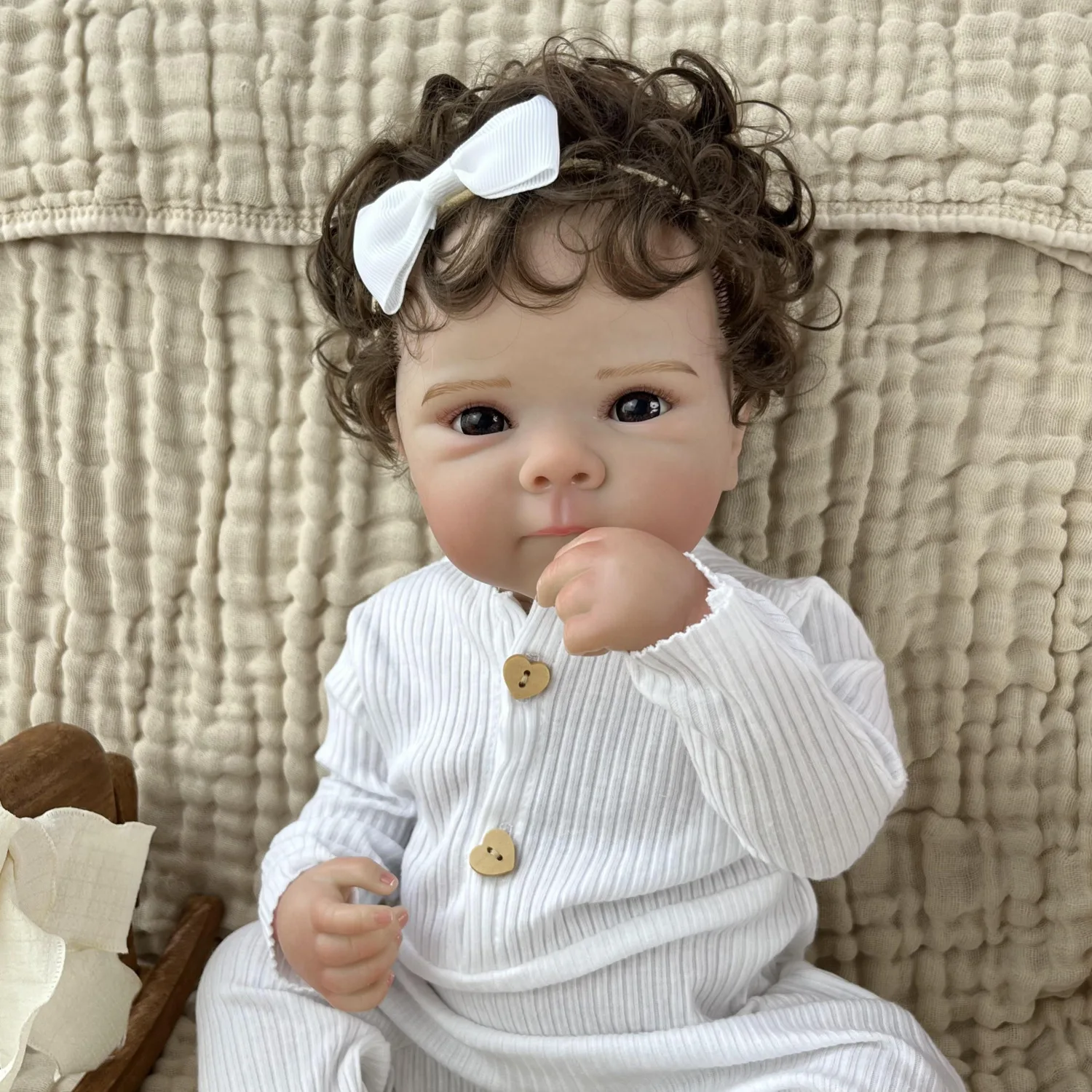 

BZDOLL Lifelike Full Body Vinyl 48CM 19IN Reborn Baby Doll Toy For Girl Collectable Humanoid Doll Fashion Handmade Birthday Gift