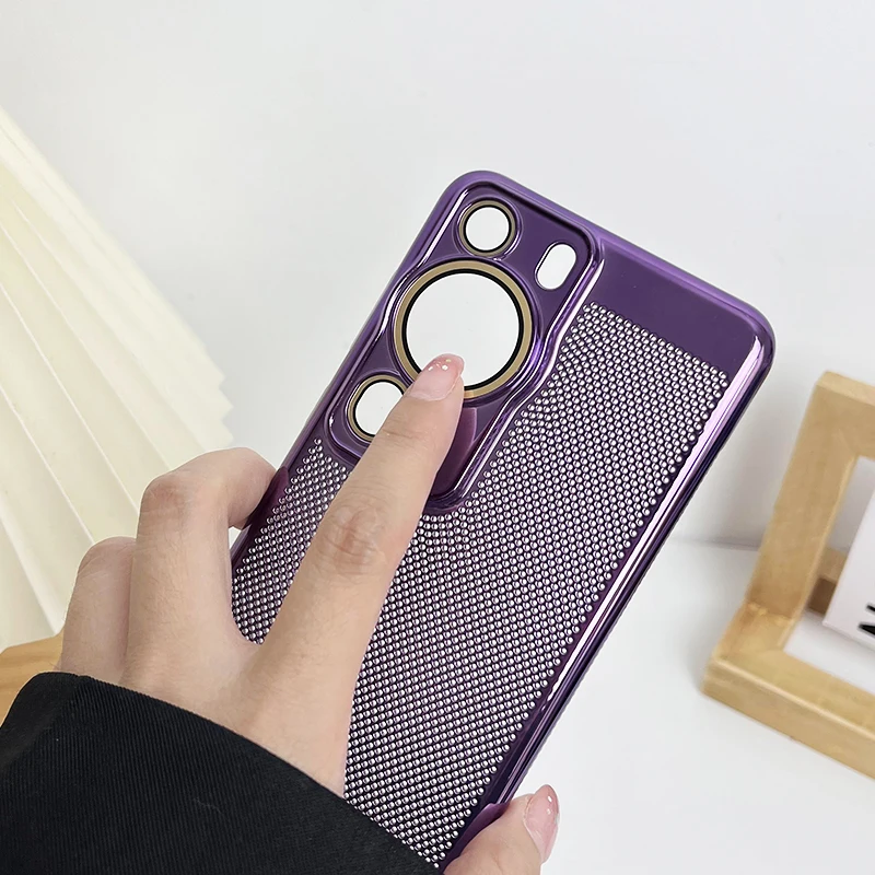 For Huawei P60 P50 P40 Pro Case Hard PC Luxury Plating Gold Slim Heat dissipation Protective Back Cover Cases For Huawei P60Pro