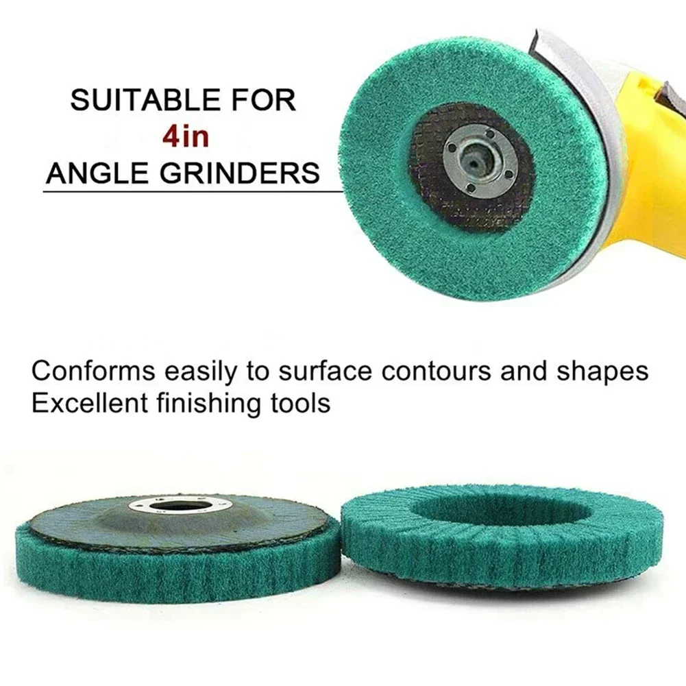 5inch Nylon Fiber Flap Polishing Wheel Non-woven 120grits Grinding Metal Disc Abrasive Disks For Power-operated Grinders